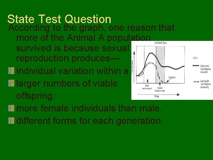 State Test Question According to the graph, one reason that more of the Animal