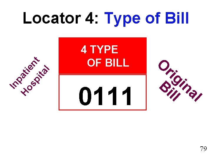 In pa Ho ti sp ent ita l Locator 4: Type of Bill 4