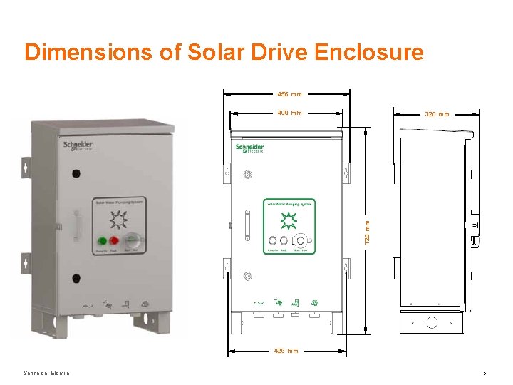 Dimensions of Solar Drive Enclosure 456 mm 400 mm 720 mm 320 mm 426