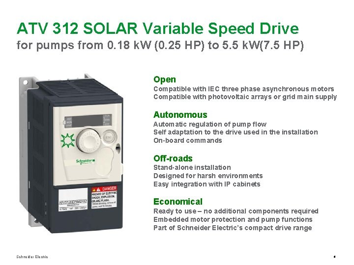 ATV 312 SOLAR Variable Speed Drive for pumps from 0. 18 k. W (0.
