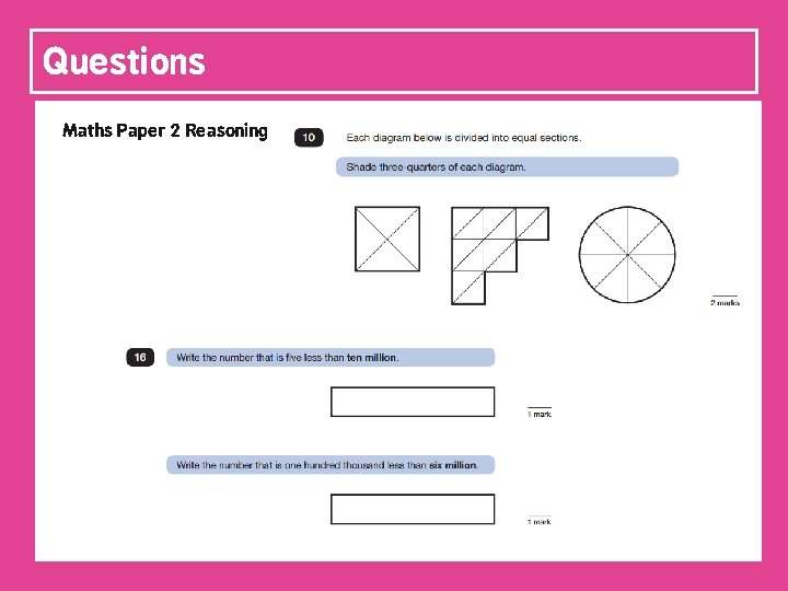 Questions Maths Paper 2 Reasoning 