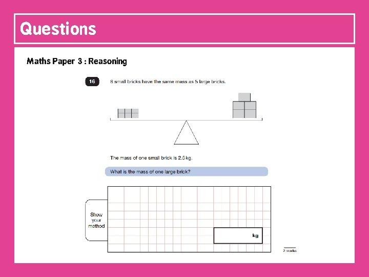 Questions Maths Paper 3 : Reasoning 