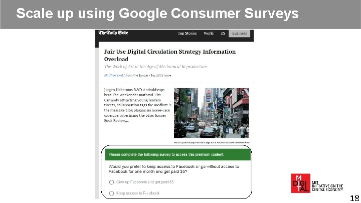 Scale up using Google Consumer Surveys 18 Scale up using Google Consumer Surveys 18