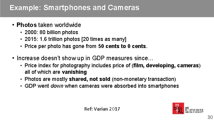 Example: Smartphones and Cameras • Photos taken worldwide • 2000: 80 billion photos • Example: Smartphones and Cameras • Photos taken worldwide • 2000: 80 billion photos •