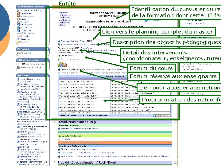 Entête Identification du cursus et du res de la formation dont cette UE fai