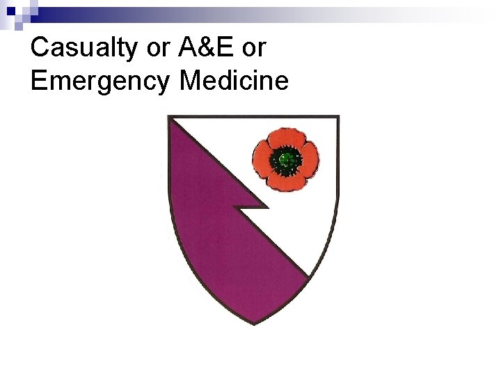 Casualty or A&E or Emergency Medicine 