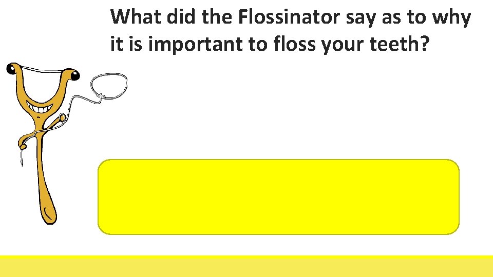 What did the Flossinator say as to why it is important to floss your