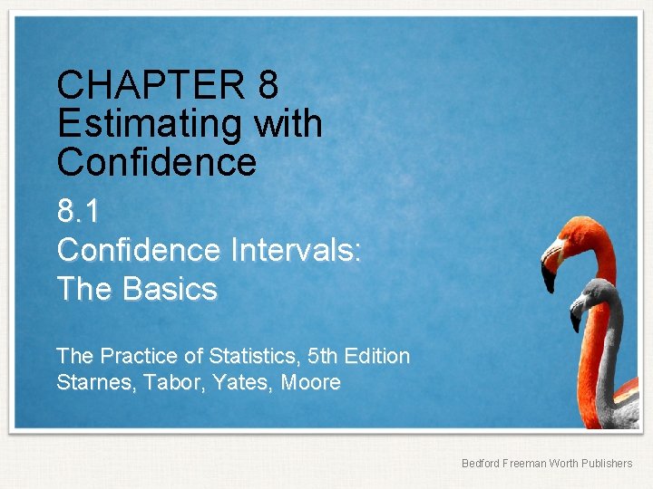 CHAPTER 8 Estimating with Confidence 8. 1 Confidence Intervals: The Basics The Practice of