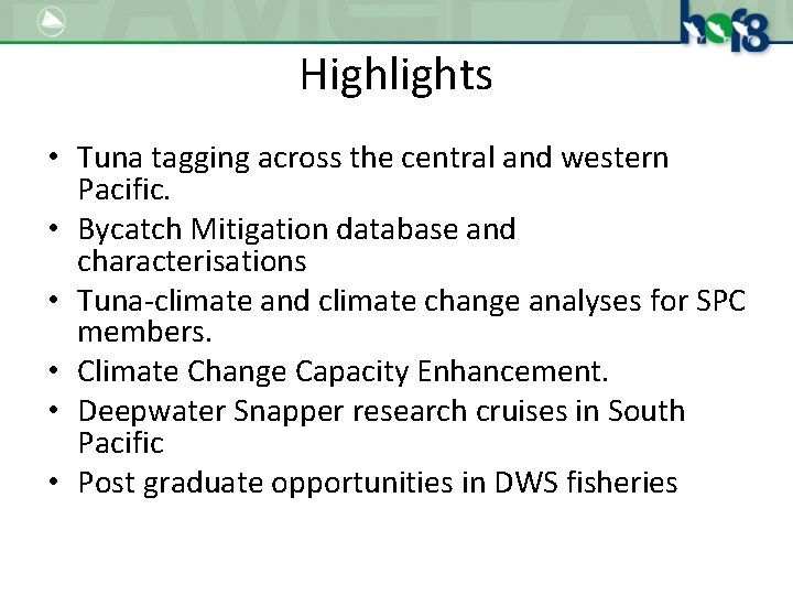Highlights • Tuna tagging across the central and western Pacific. • Bycatch Mitigation database