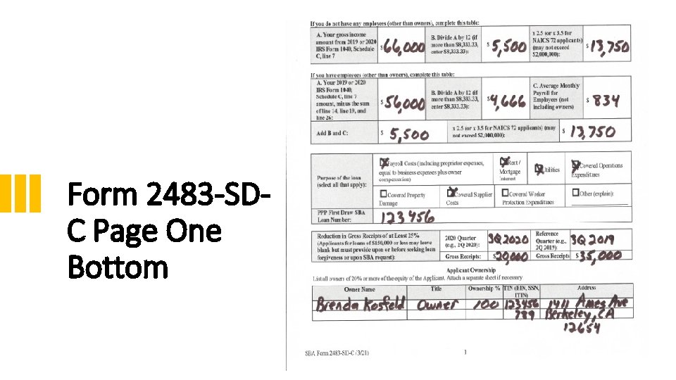 Form 2483 -SDC Page One Bottom 