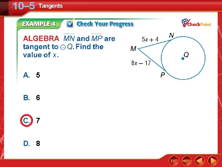 A. 5 B. 6 C. 7 D. 8 