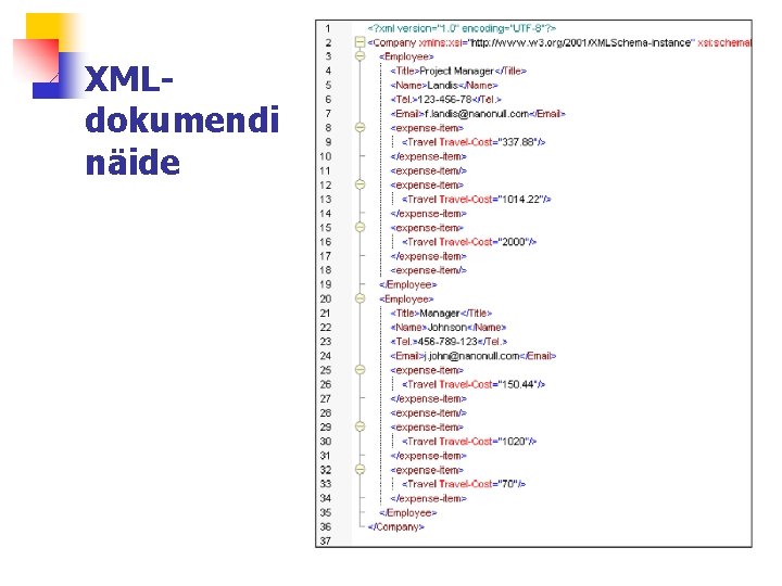 XMLdokumendi näide 