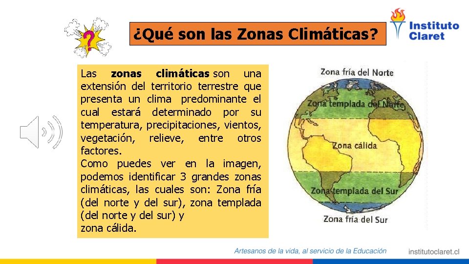 ¿Qué son las Zonas Climáticas? Las zonas climáticas son una extensión del territorio terrestre