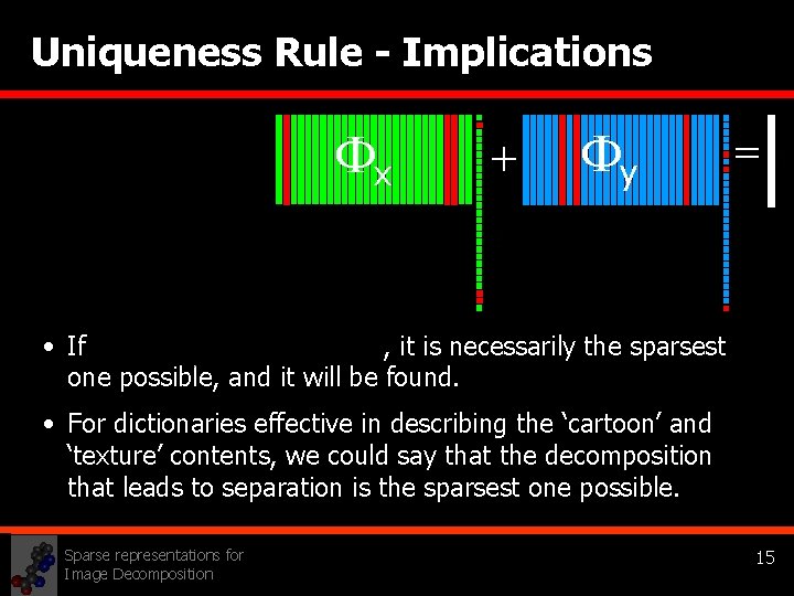 Uniqueness Rule - Implications x + y = • If , it is necessarily