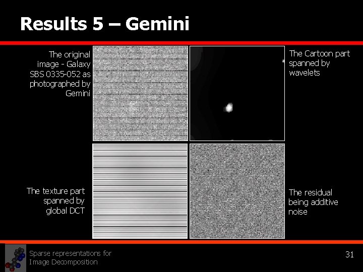 Results 5 – Gemini The original image - Galaxy SBS 0335 -052 as photographed