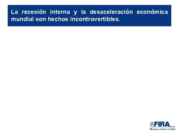 La recesión interna y la desaceleración económica mundial son hechos incontrovertibles. 