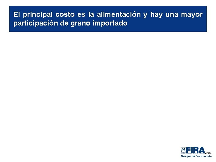 El principal costo es la alimentación y hay una mayor participación de grano importado