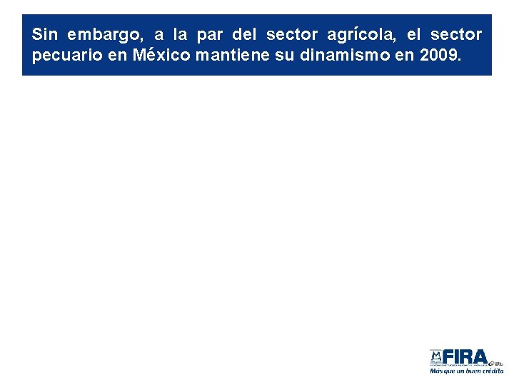 Sin embargo, a la par del sector agrícola, el sector pecuario en México mantiene