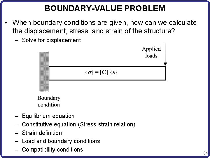 BOUNDARY-VALUE PROBLEM • When boundary conditions are given, how can we calculate the displacement,