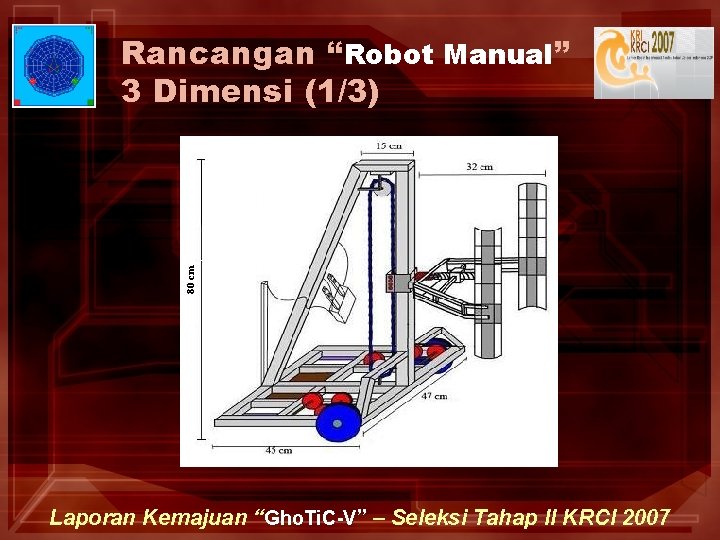 Rancangan “Robot Manual” 3 Dimensi (1/3) Laporan Kemajuan “Gho. Ti. C-V” – Seleksi Tahap