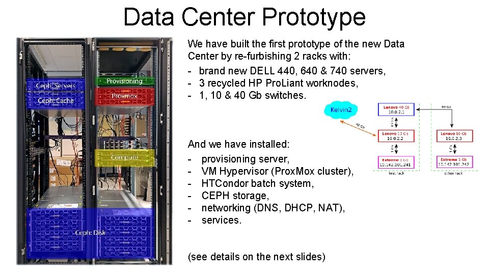 Data Center Prototype We have built the first prototype of the new Data Center