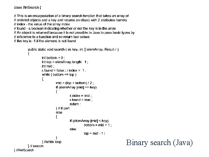 Binary search (Java) Binary search (Java)