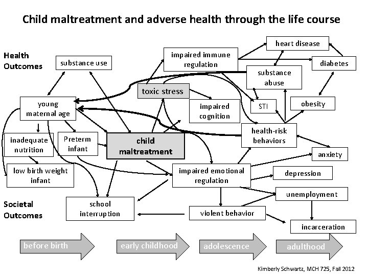 Child maltreatment and adverse health through the life course heart disease Health Outcomes impaired