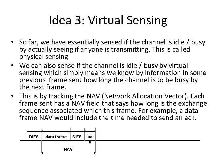 Idea 3: Virtual Sensing • So far, we have essentially sensed if the channel