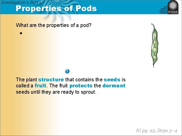 Investigation 1, Part 1 Properties of Pods What are the properties of a pod?