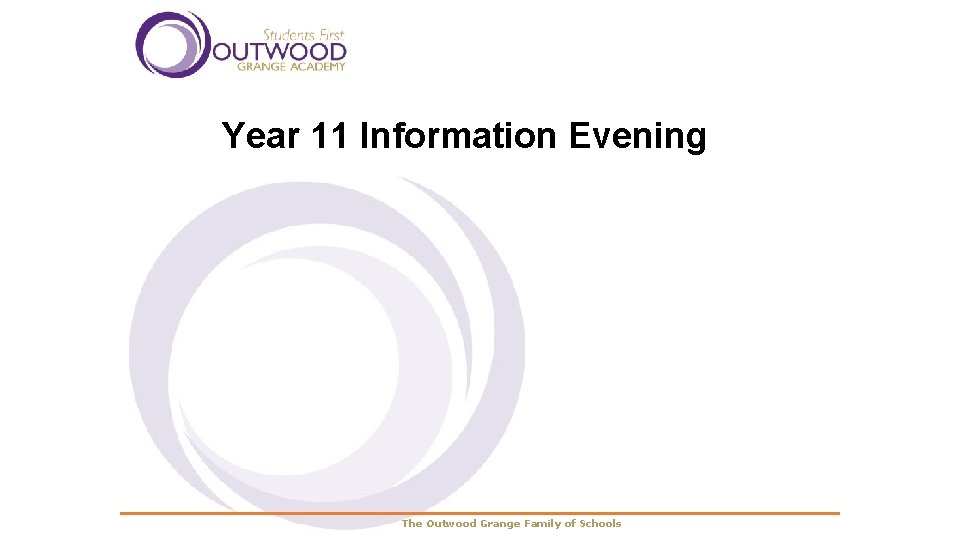 Year 11 Information Evening The Outwood Grange Family of Schools 