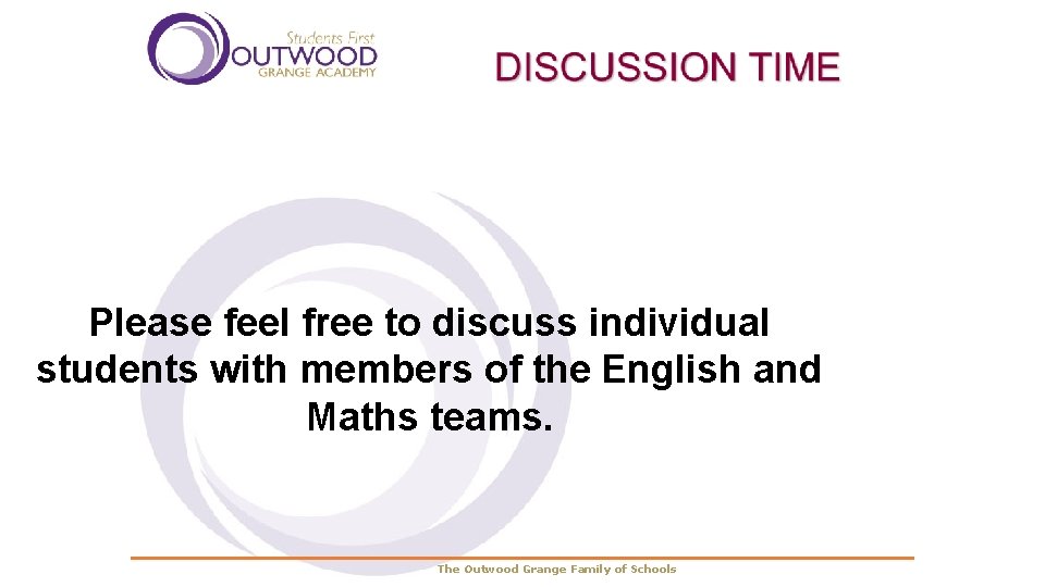 Please feel free to discuss individual students with members of the English and Maths