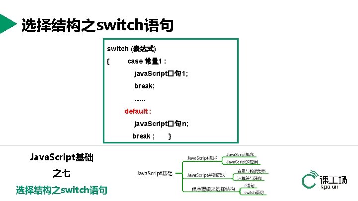 选择结构之switch语句 switch (表达式) { case 常量 1 : java. Script�句 1; break; . .