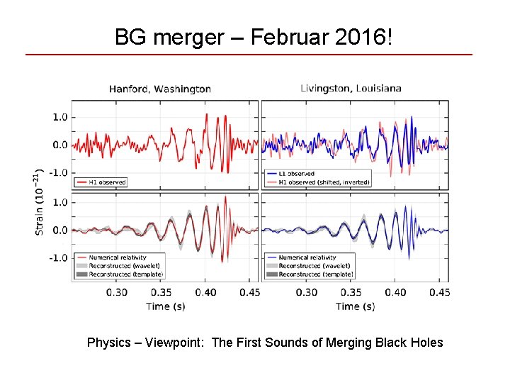 BG merger – Februar 2016! Physics – Viewpoint: The First Sounds of Merging Black