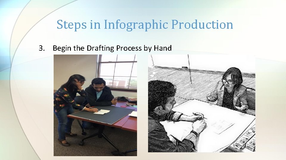 Steps in Infographic Production 3. Begin the Drafting Process by Hand 