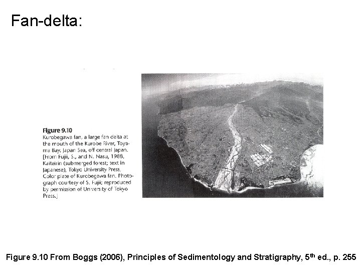 Fan-delta: Figure 9. 10 From Boggs (2006), Principles of Sedimentology and Stratigraphy, 5 th