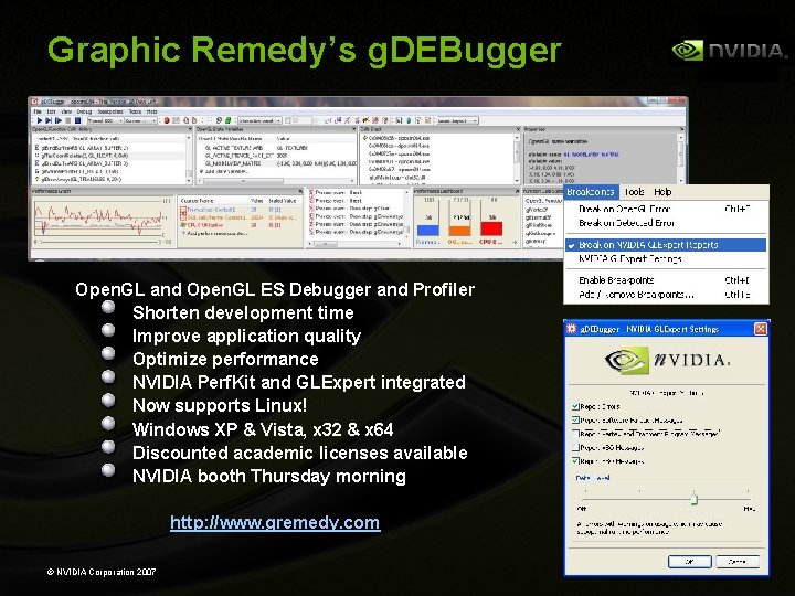 Graphic Remedy’s g. DEBugger Open. GL and Open. GL ES Debugger and Profiler Shorten