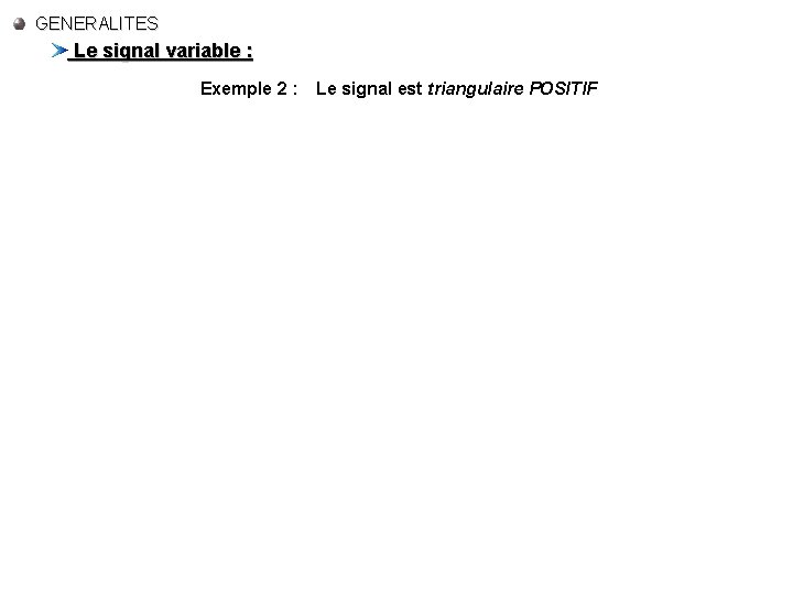 GENERALITES Le signal variable : Exemple 2 : Le signal est triangulaire POSITIF 5