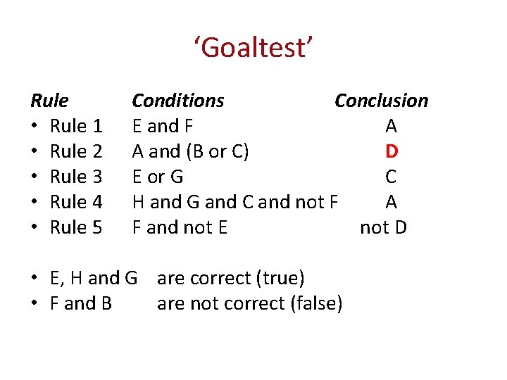 ‘Goaltest’ Rule • Rule 1 • Rule 2 • Rule 3 • Rule 4
