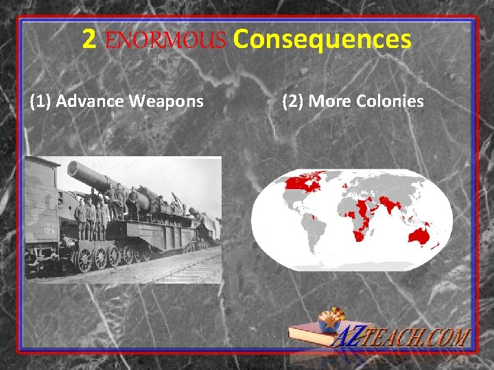2 ENORMOUS Consequences (1) Advance Weapons (2) More Colonies 
