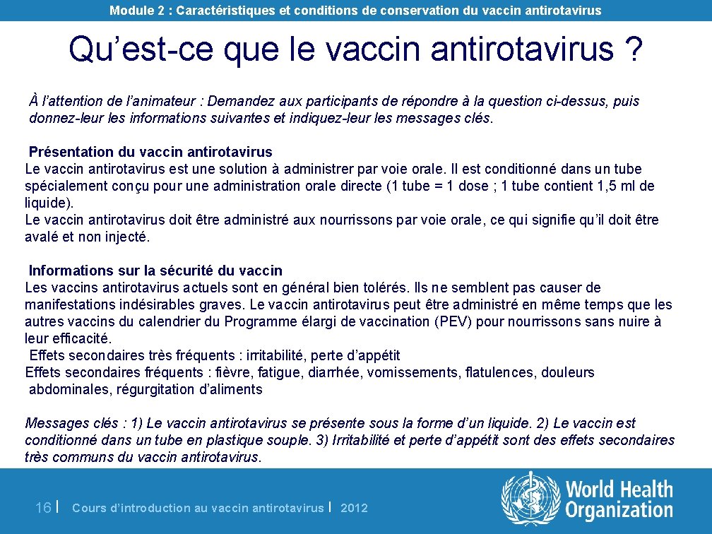 Bote Images Cours Dintroduction Au Vaccin Antirotavirus Avantpropos