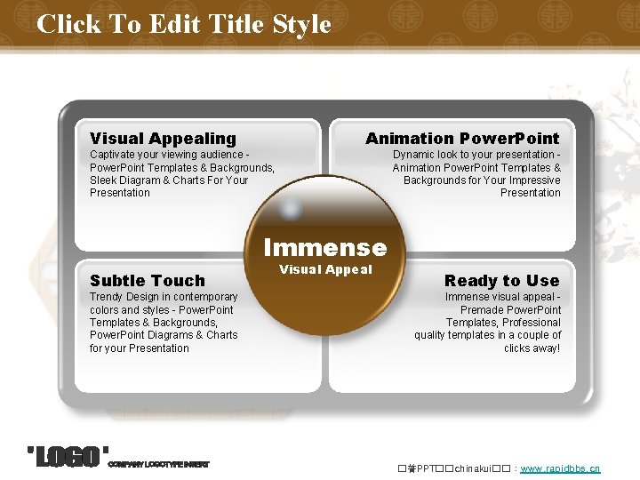 Click To Edit Title Style Visual Appealing Captivate your viewing audience Power. Point Templates