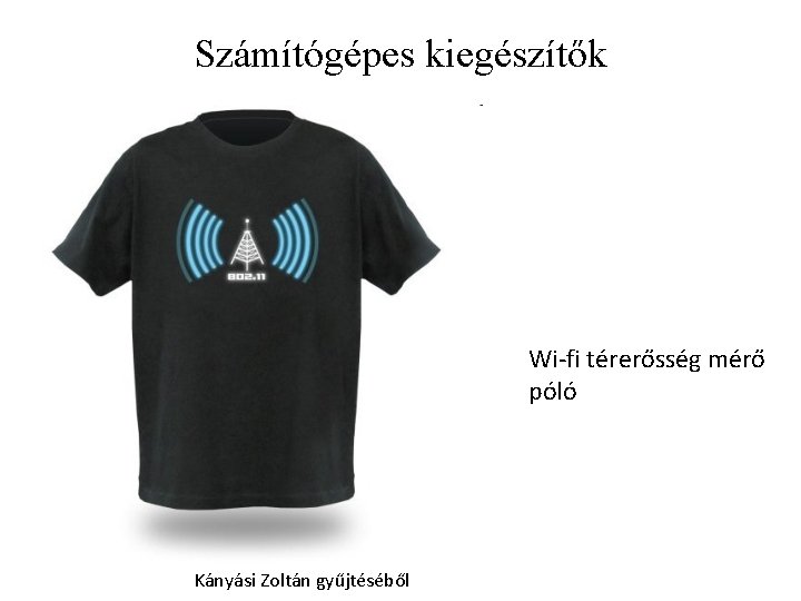 Számítógépes kiegészítők Wi-fi térerősség mérő póló Kányási Zoltán gyűjtéséből 
