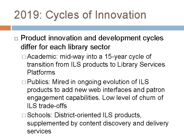 Current Tech Trends for Academic Libraries Marshall Breeding