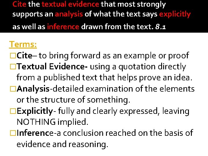 Cite the textual evidence that most strongly supports an analysis of what the text