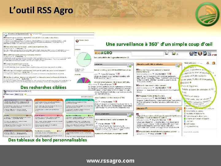 L’outil RSS Agro Une surveillance à 360° d’un simple coup d’œil Des recherches ciblées