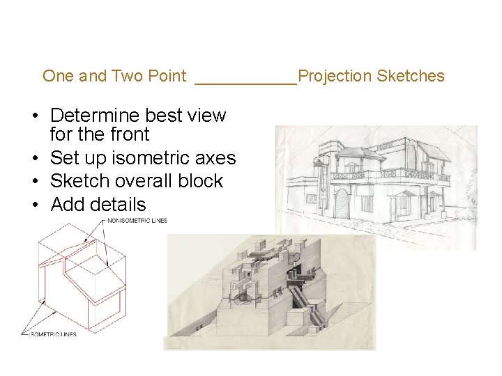 One and Two Point ______Projection Sketches • Determine best view for the front •