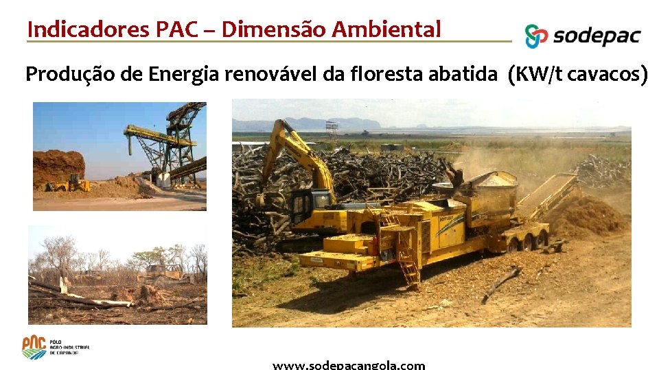 Indicadores PAC – Dimensão Ambiental Produção de Energia renovável da floresta abatida (KW/t cavacos)