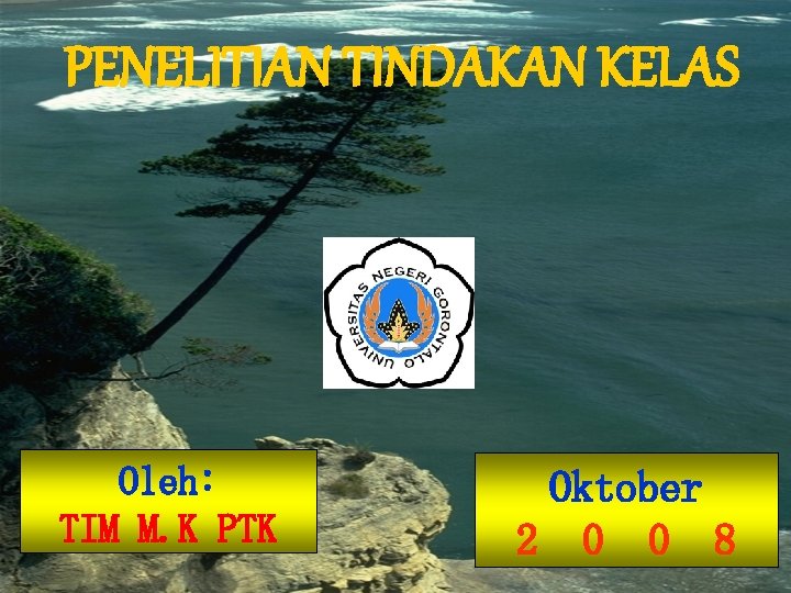 PENELITIAN TINDAKAN KELAS Oleh: TIM M. K PTK Oktober 2 0 0 8 