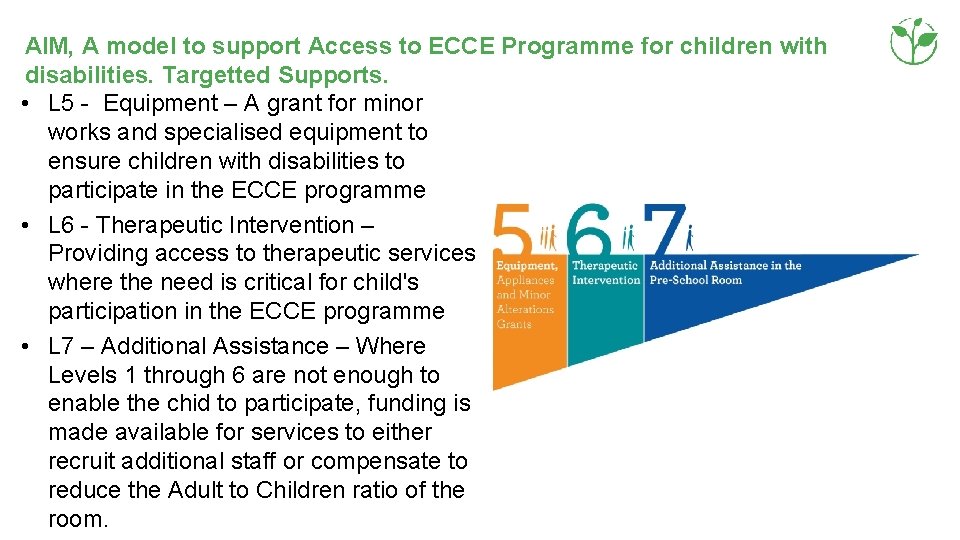 AIM, A model to support Access to ECCE Programme for children with disabilities. Targetted