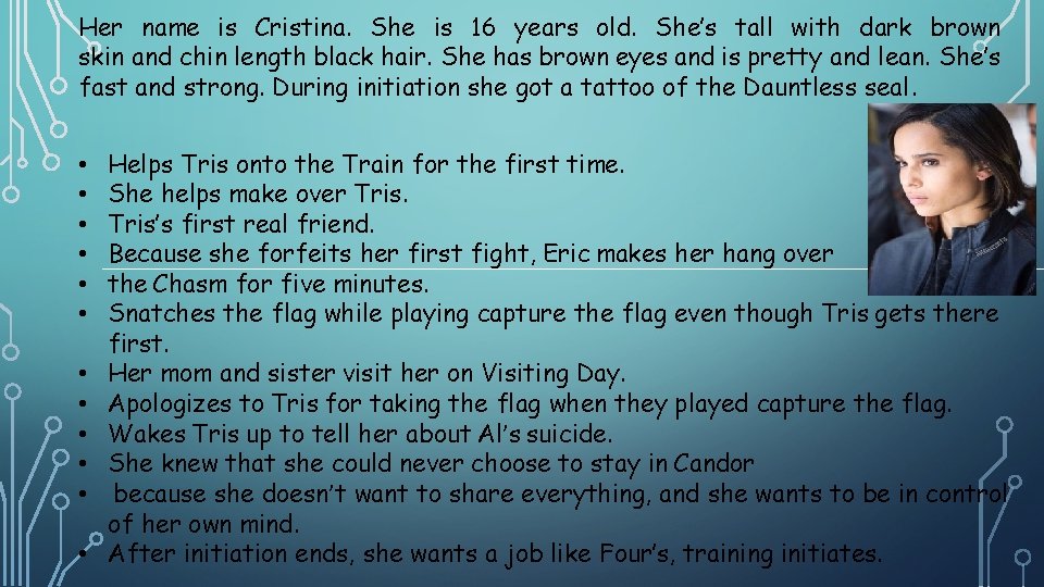 Her name is Cristina. She is 16 years old. She’s tall with dark brown Her name is Cristina. She is 16 years old. She’s tall with dark brown